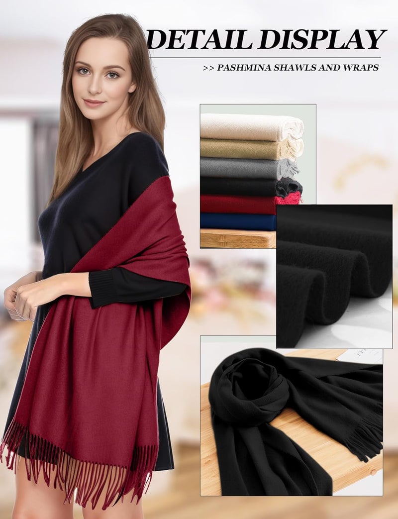 AURUZA Shawls and Wraps for Evening Dresses, Soft Pashmina Shawls for Women, Pashmina Shawls for Wedding Party - Image 5